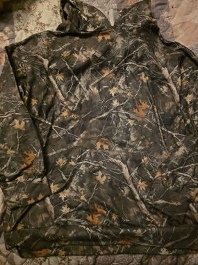 Camouflage Crewneck Hoodie - Brown/Green Leaf Pattern